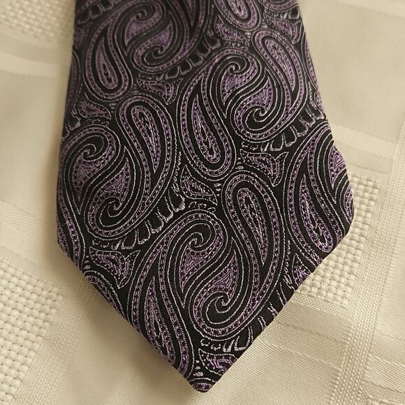 Bellissimo Silk Tie Purple/ Black - Picture 15 of 16